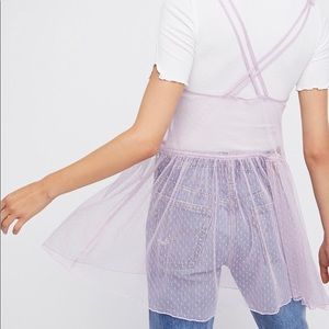 Free People Lavender Dollhouse Mesh Slip Sz S
